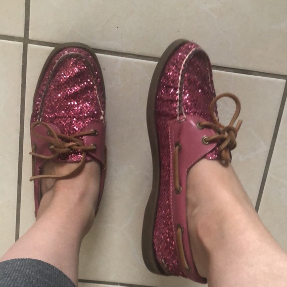 Sperry Shoes - Pink Glitter Sperrys